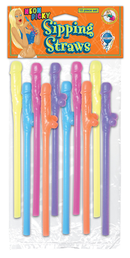 Neon Dicky Sipping Straws (10 Stck)