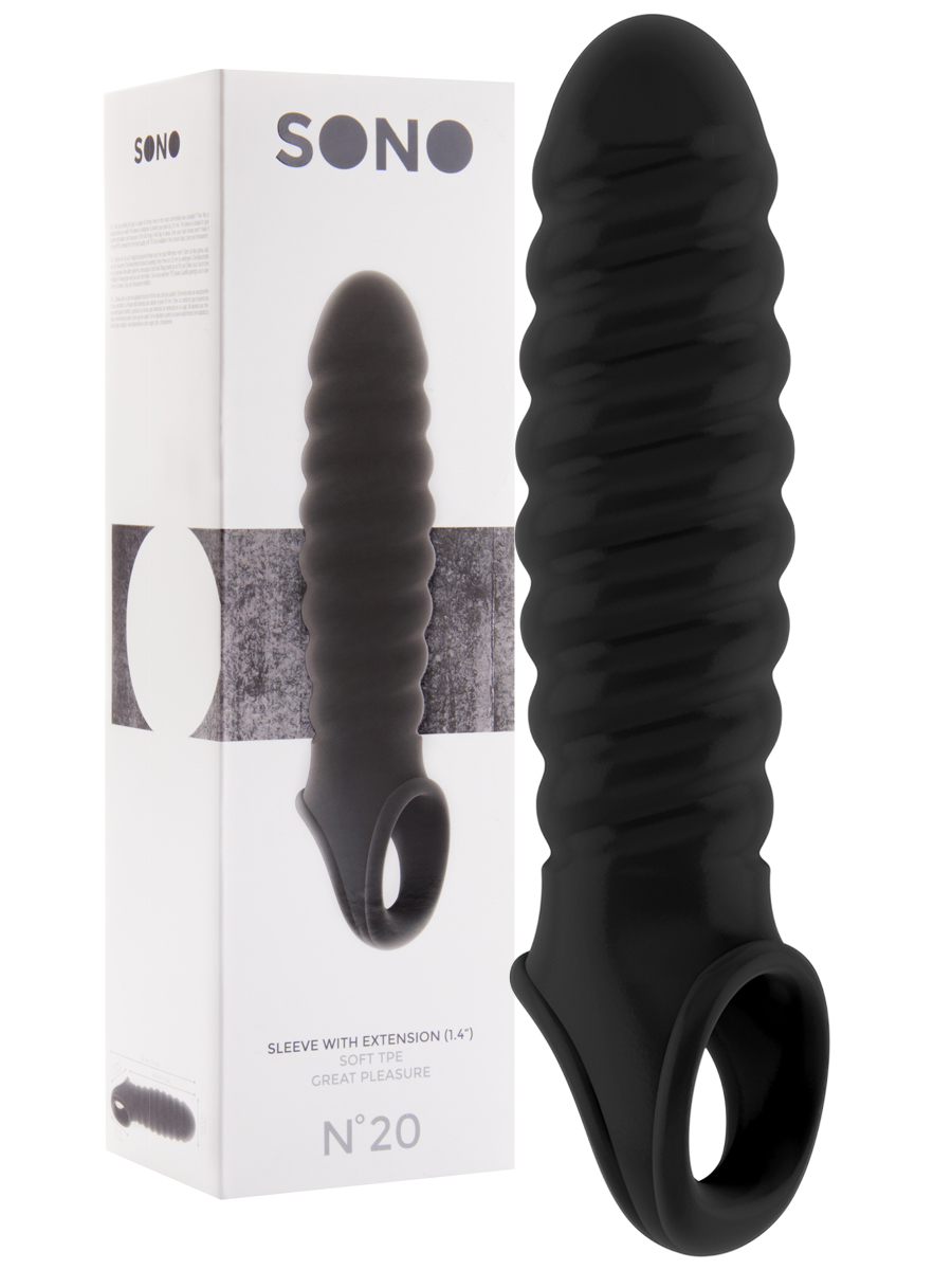 Penis Sleeve with Extension Black - SONO No.20