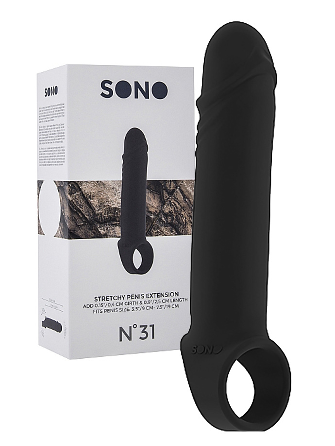 Dehnbarer Penis Vergrerungs-Sleeve schwarz - SONO No.31