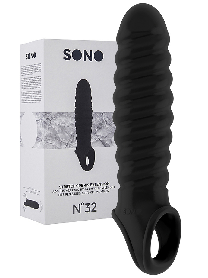 Dehnbarer Penis Vergrerungs-Sleeve schwarz - SONO No.32