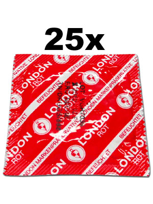 25 Stck London Kondome - Rot mit Erdbeeraroma