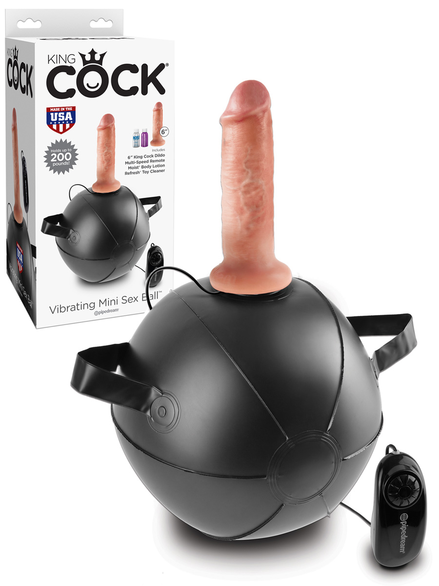 King Cock - Vibrierender Mini Sex Ball mit 6 inch Dildo natur