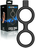 Electroshock - E-Stim Cock Ring with Ballstrap - Black
